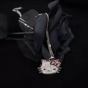 Hello kitty sterling Silver and AAA crystal necklace new